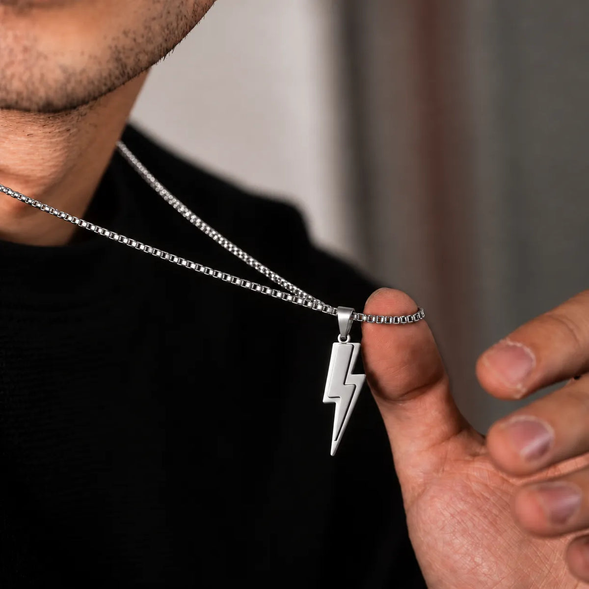 Thunder Silver Men's Chain Pendant