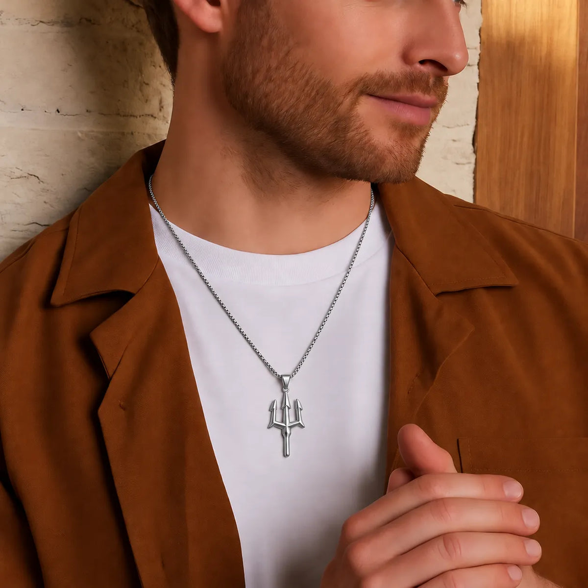 Thrishul Silver Men's Chain Pendant