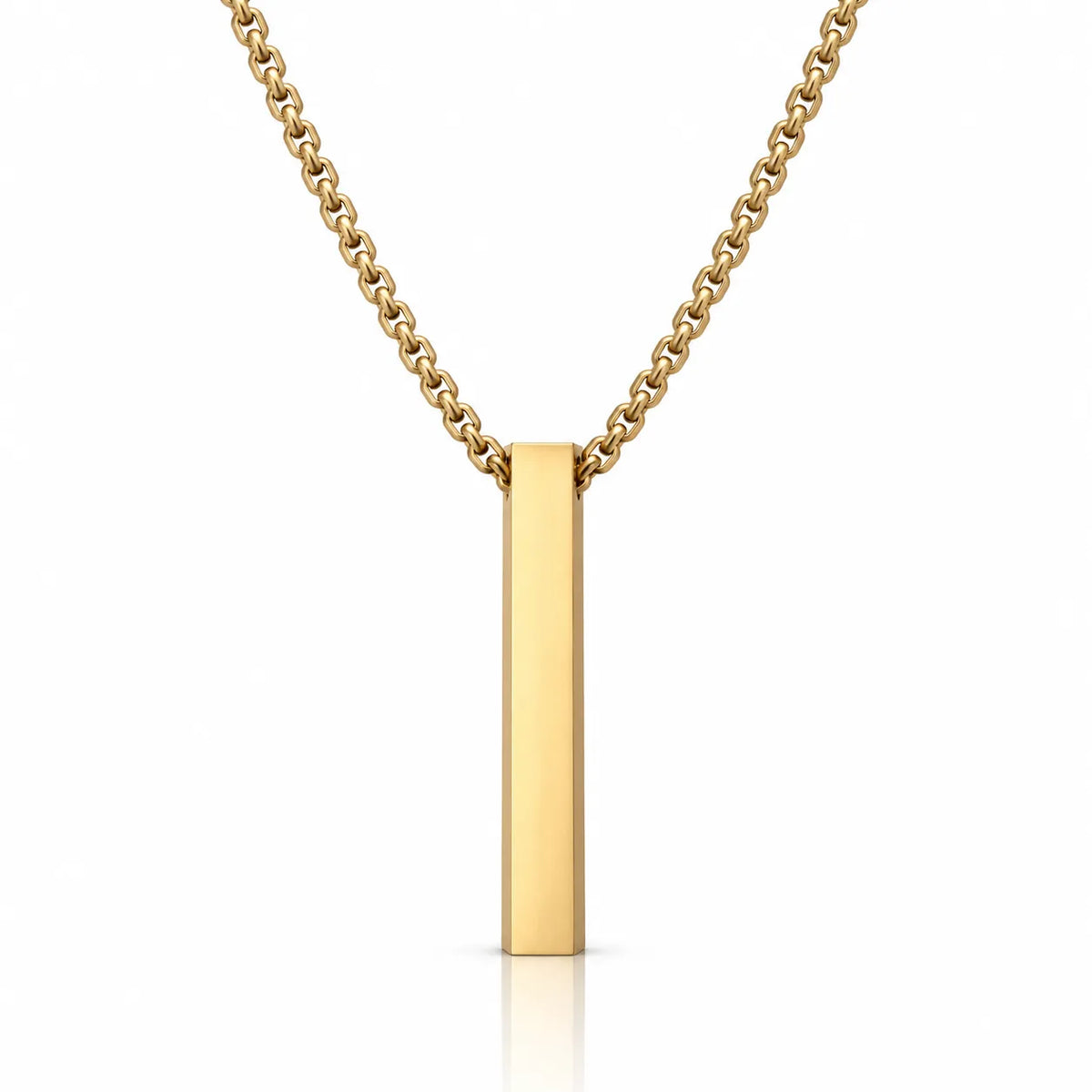 Cuboid Gold Men's Pendant Chain