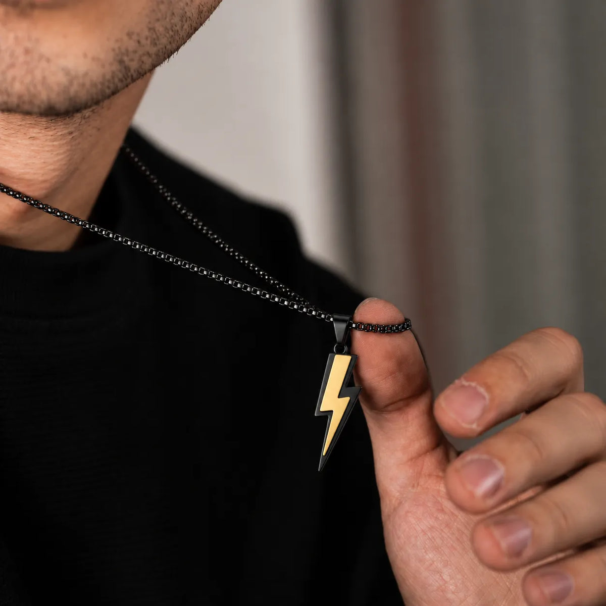 Black Electro Men's Chain Pendant
