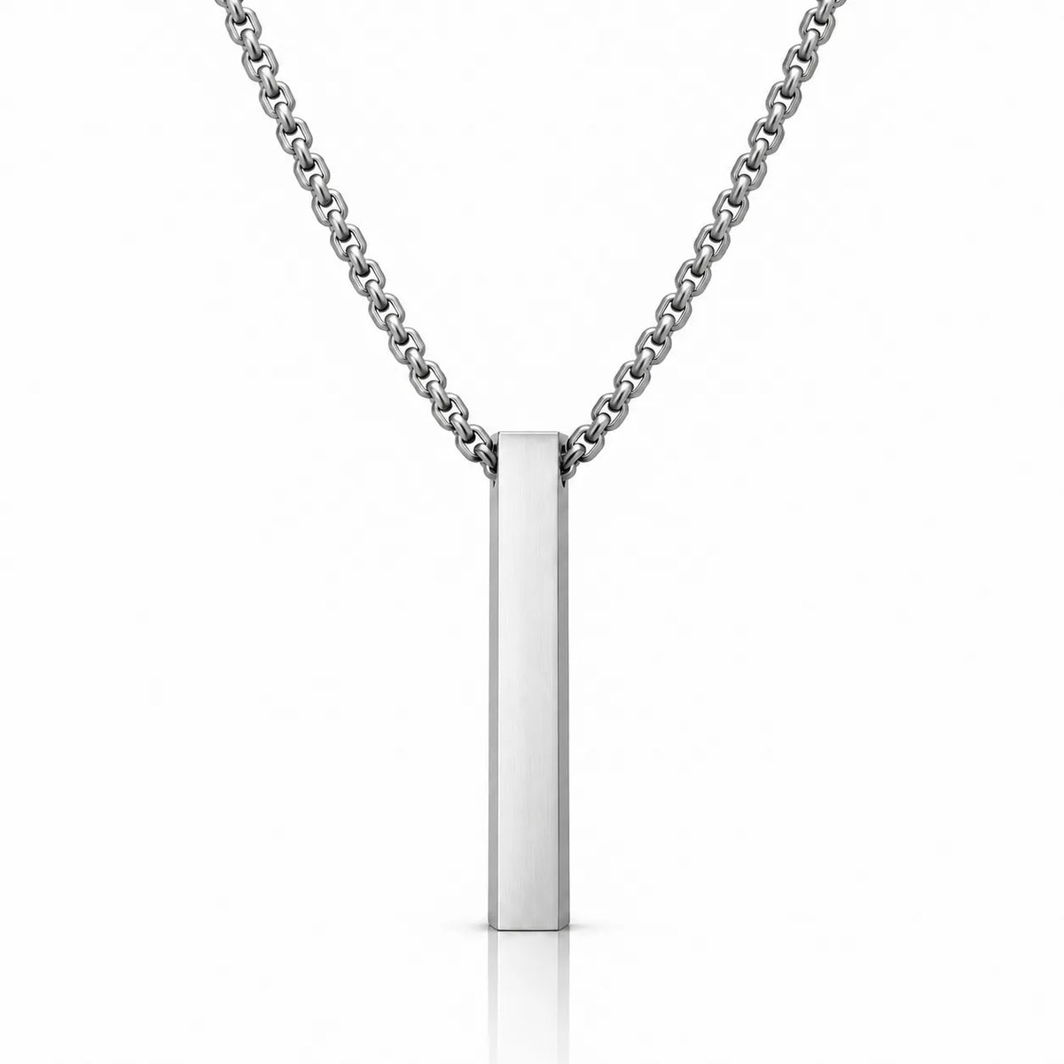 Cuboid Silver Men's Chain Pendant