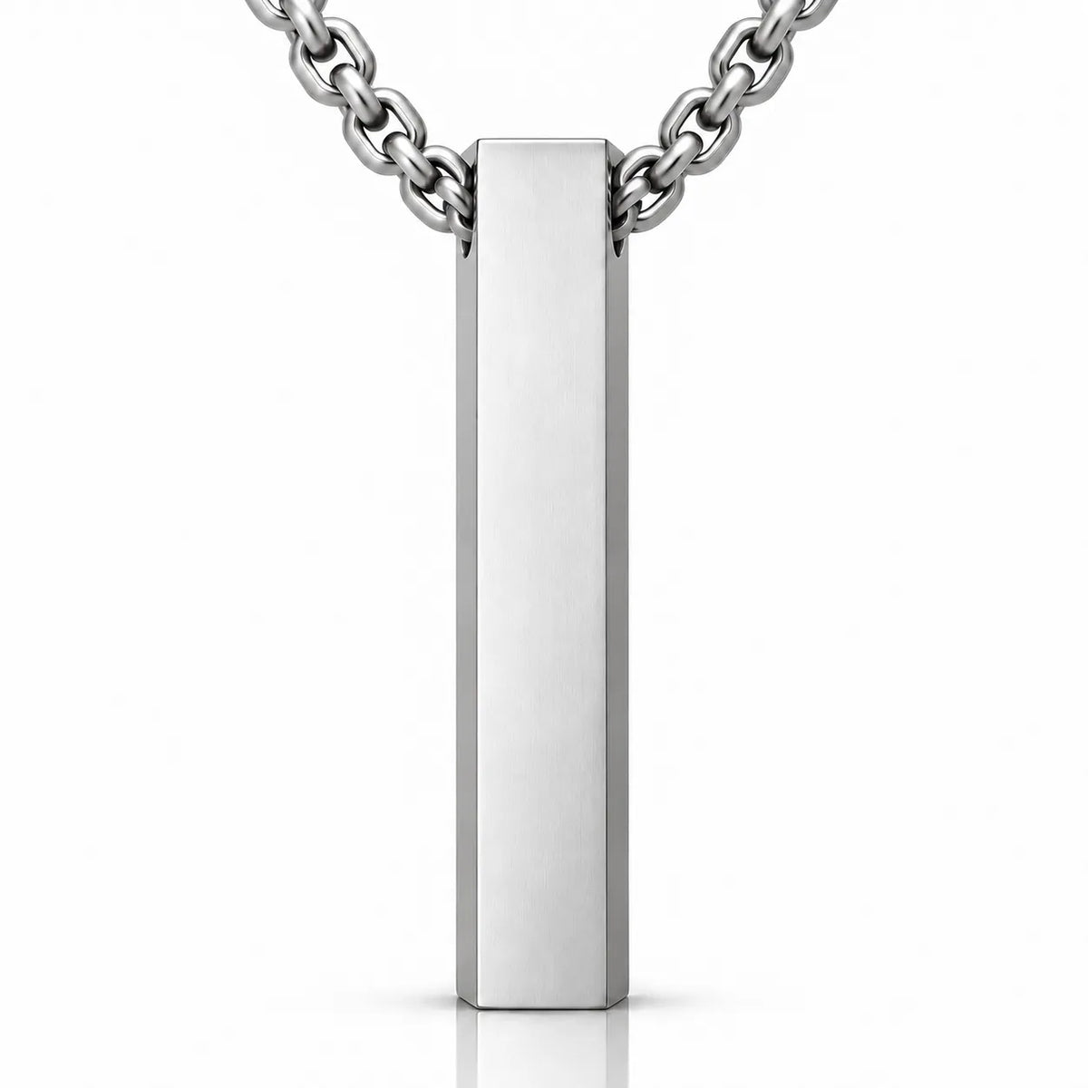 Cuboid Silver Men's Chain Pendant