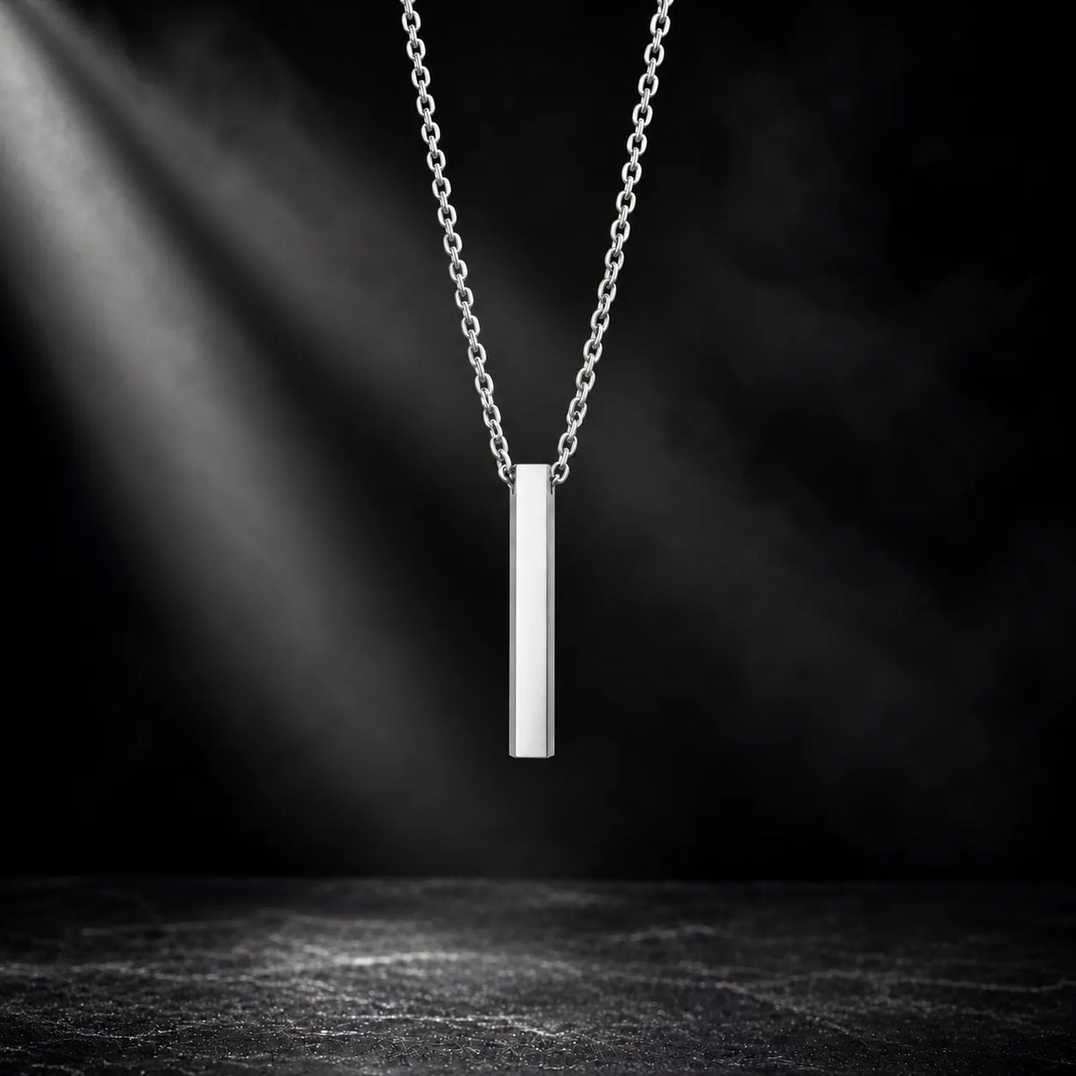 Cuboid Silver Men's Chain Pendant