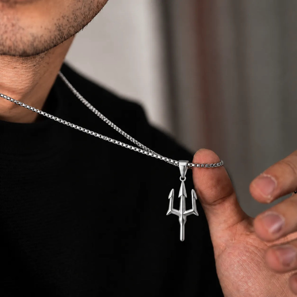 Thrishul Silver Men's Chain Pendant