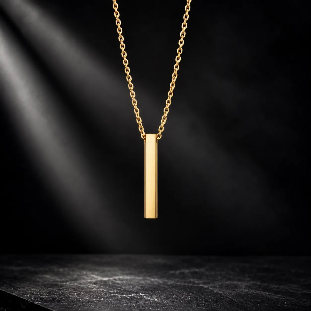 Cuboid Gold Men's Pendant Chain