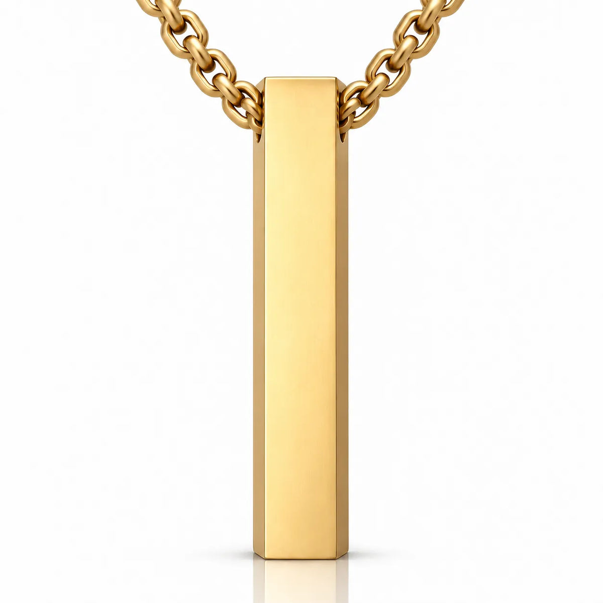 Cuboid Gold Men's Pendant Chain