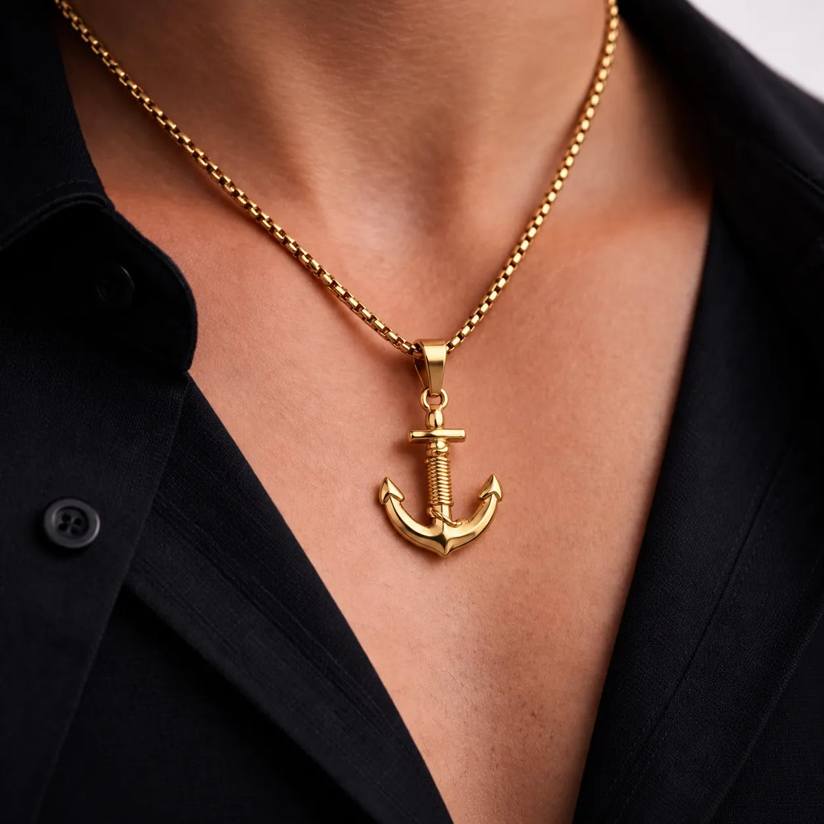 Anchor Gold Men's Chain Pendant