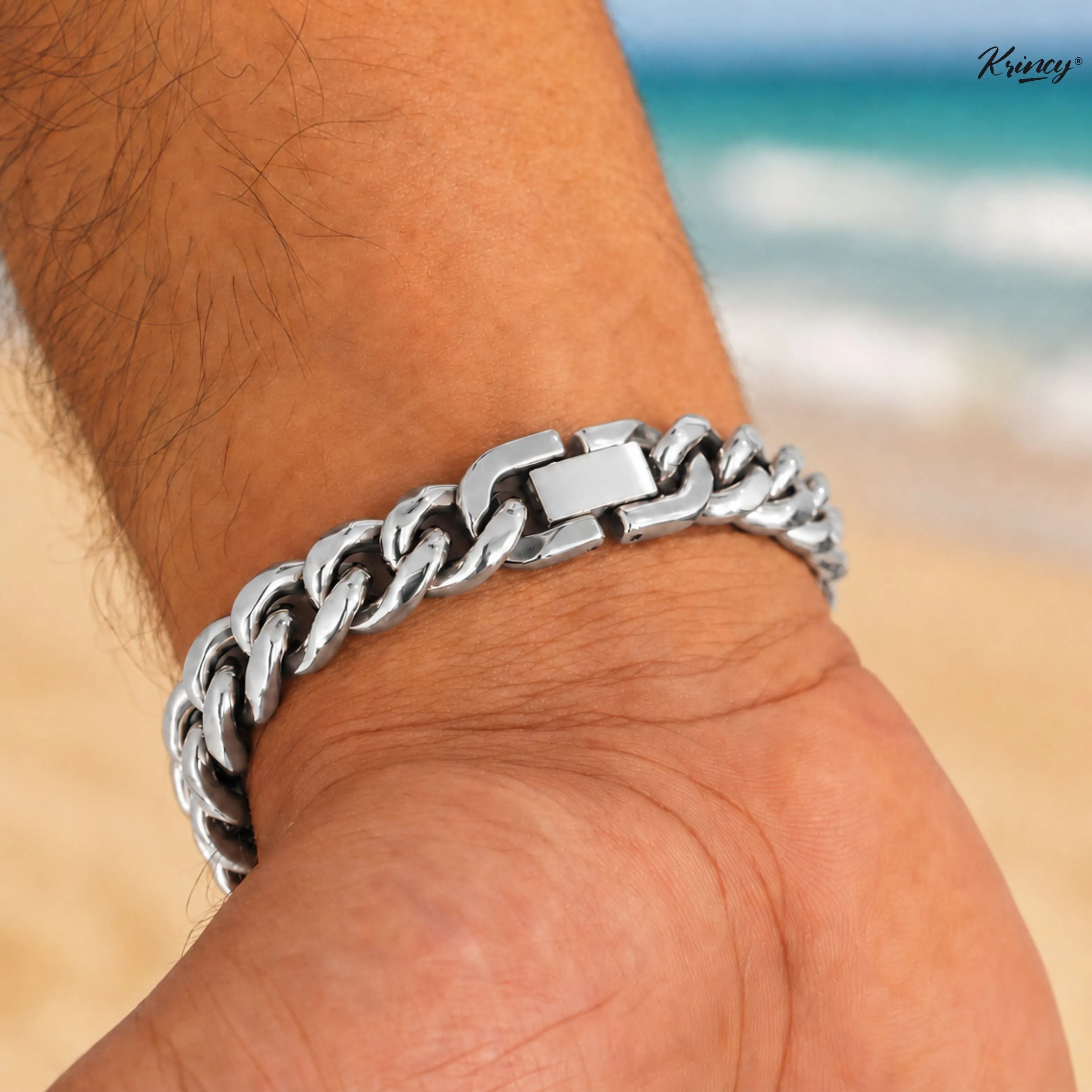 Cuban Silver Men's Chain Bracelet