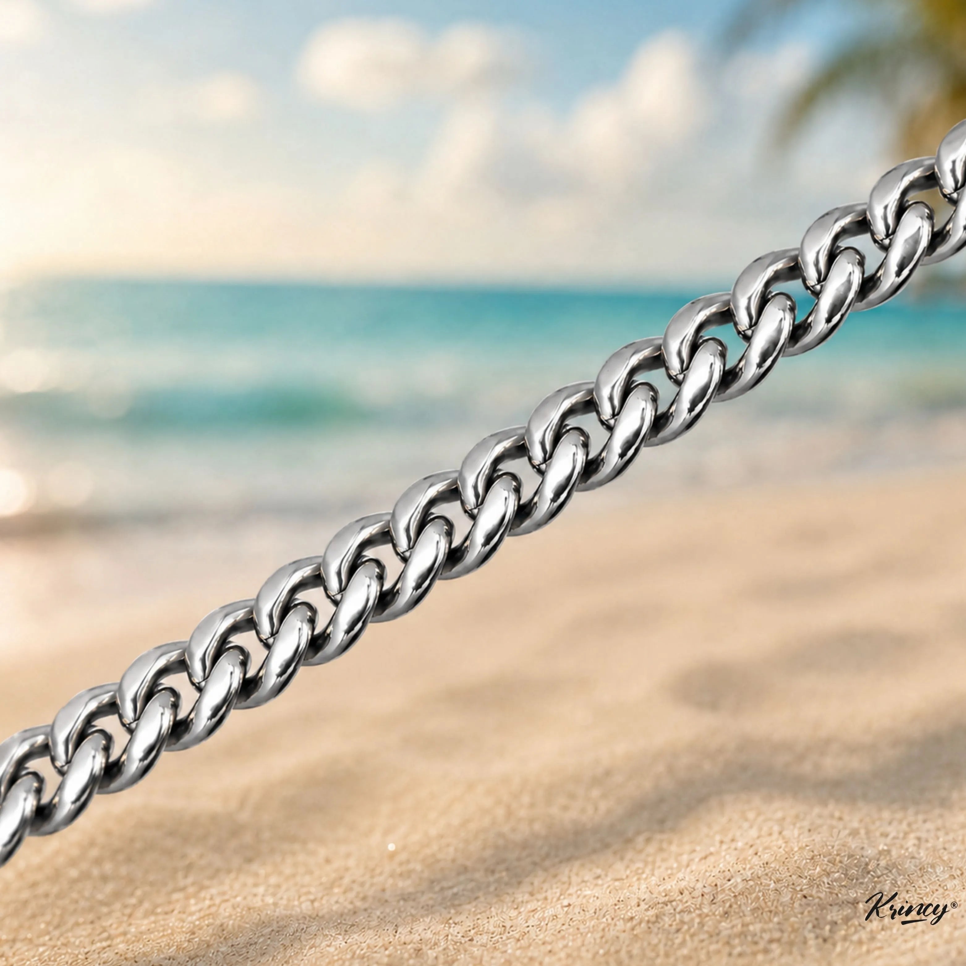 Cuban Silver Men's Chain Bracelet