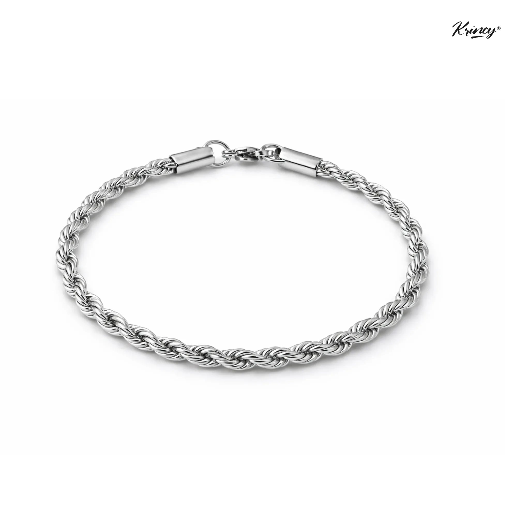 Rope Silver Men's Chain Bracelet