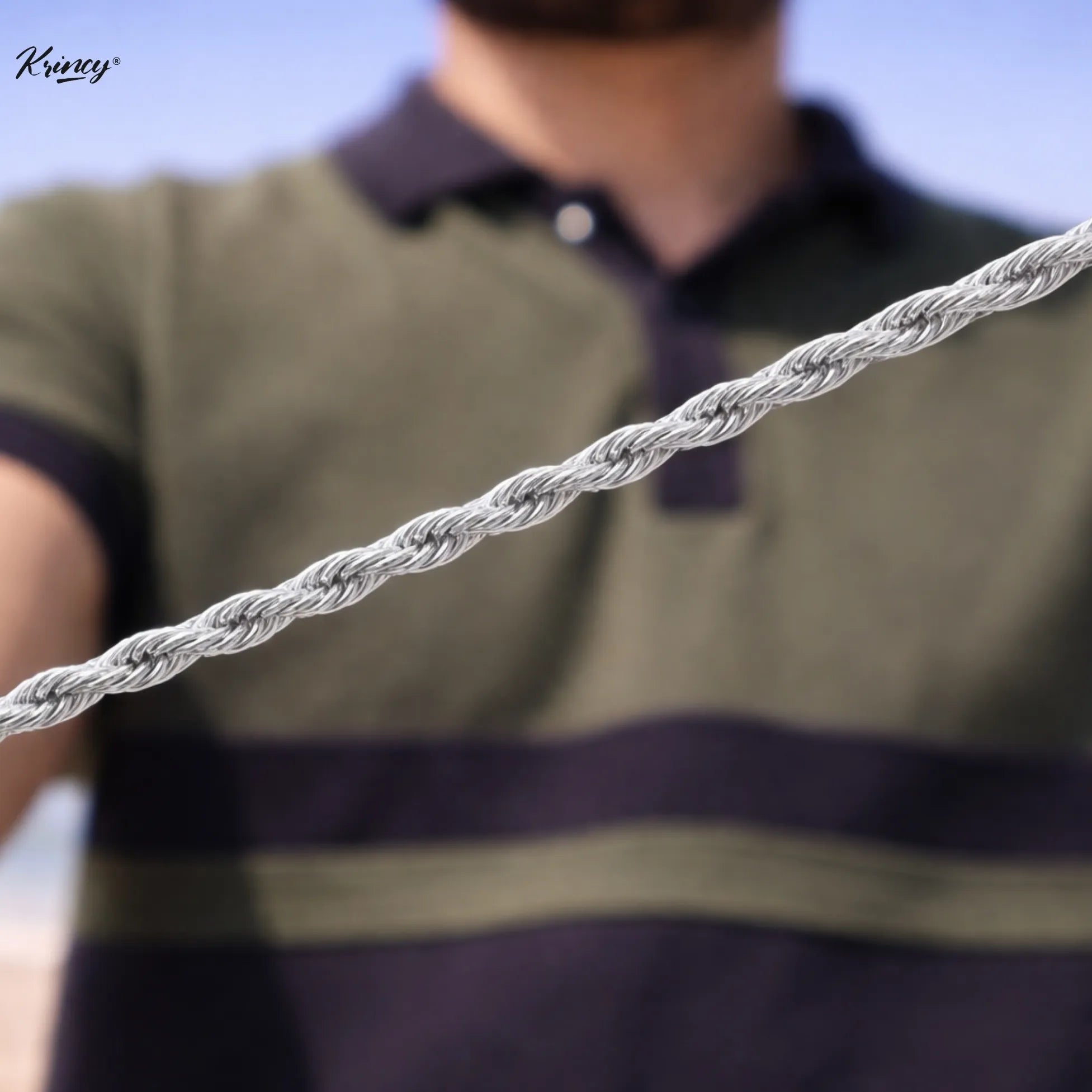 Rope Silver Men's Chain Bracelet